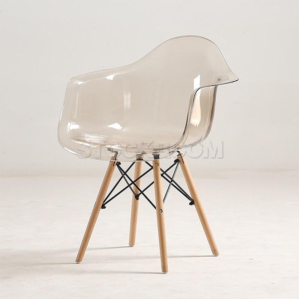 Charles Eames DAW Style Chair - Transparent (Set of 2)
