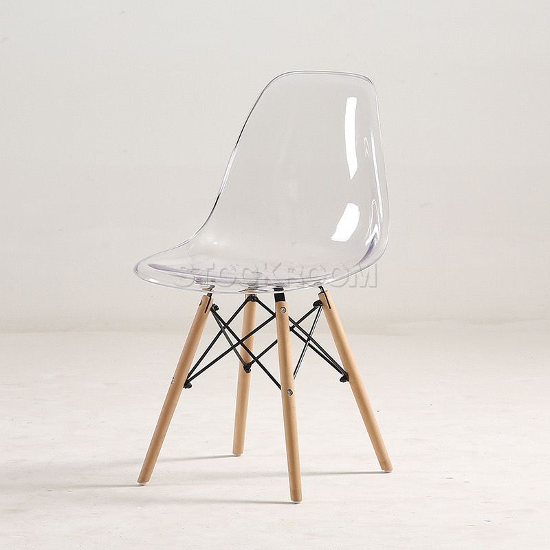 Charles Eames Style DSW Dining Chair - Transparent (Set of 2)