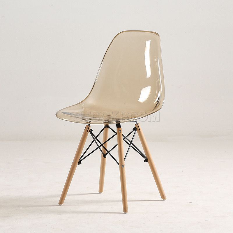 Charles Eames Style DSW Dining Chair - Transparent (Set of 2)