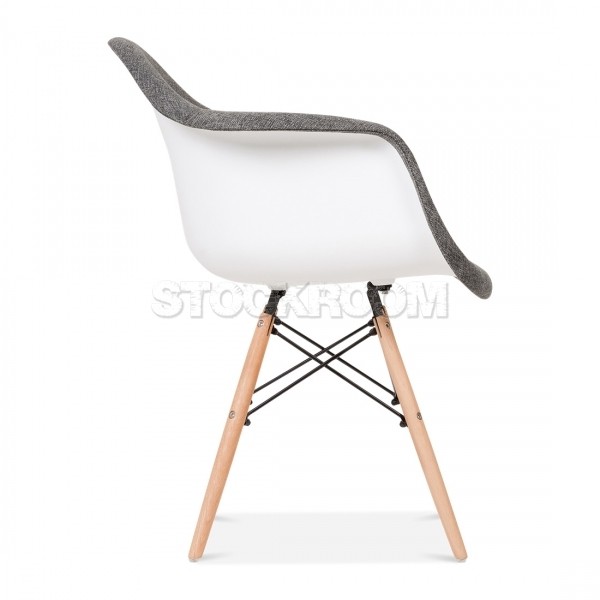 Charles Eames Upholstered DAW Style Chair - Half Fabric