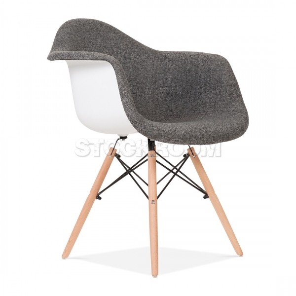 Charles Eames Upholstered DAW Style Chair - Half Fabric