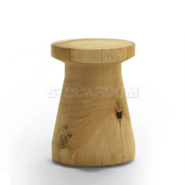 Chess Solid Elm Wood Stool / Side Table