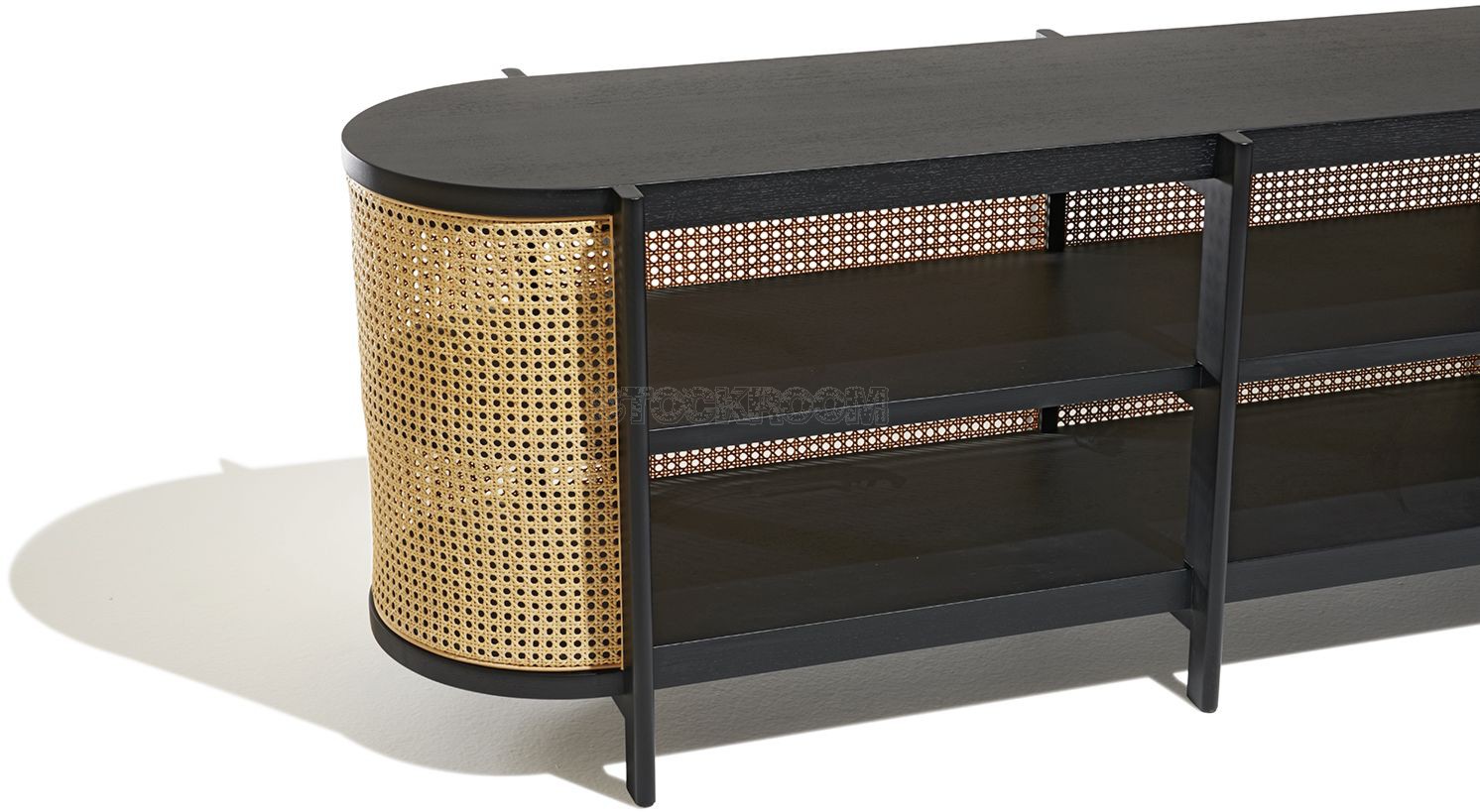 Chloe Contemporary Woven Cane TV Cabinet