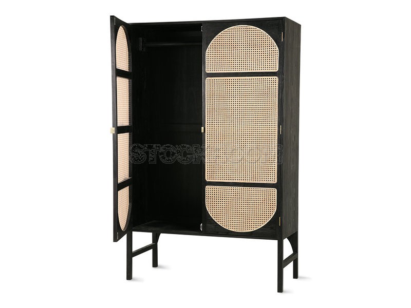 Chloe Contemporary Woven Cane Wardrobe