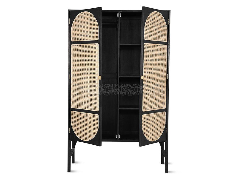 Chloe Contemporary Woven Cane Wardrobe