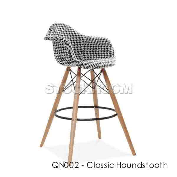 Charles Eames Upholstered DAW Style Bar Stool - Full Fabric