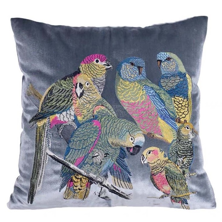 Colorful Birds Decorative Cushion