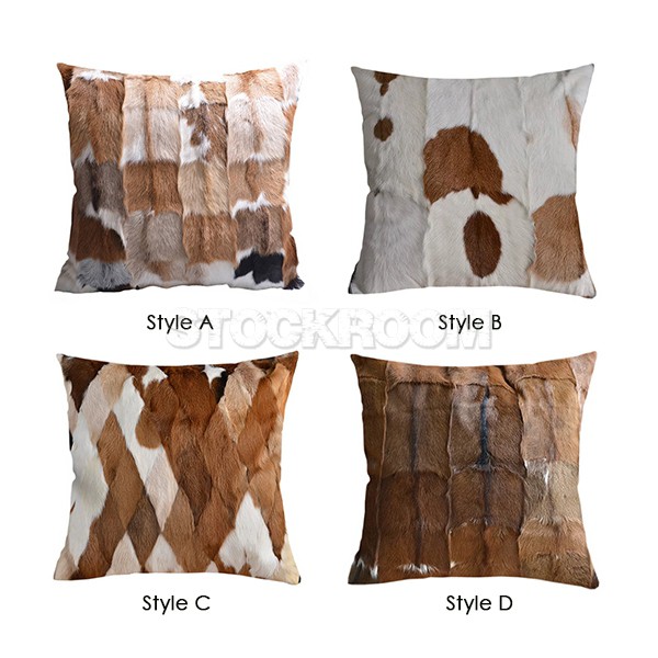 STOCKROOM Patchwork Natural Cowhide Cushion