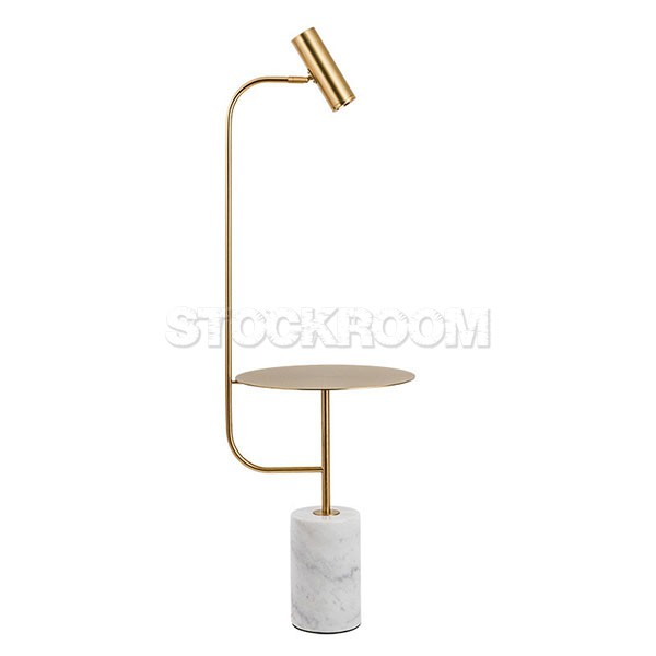 Corinne Marble Floor Lamp With Table