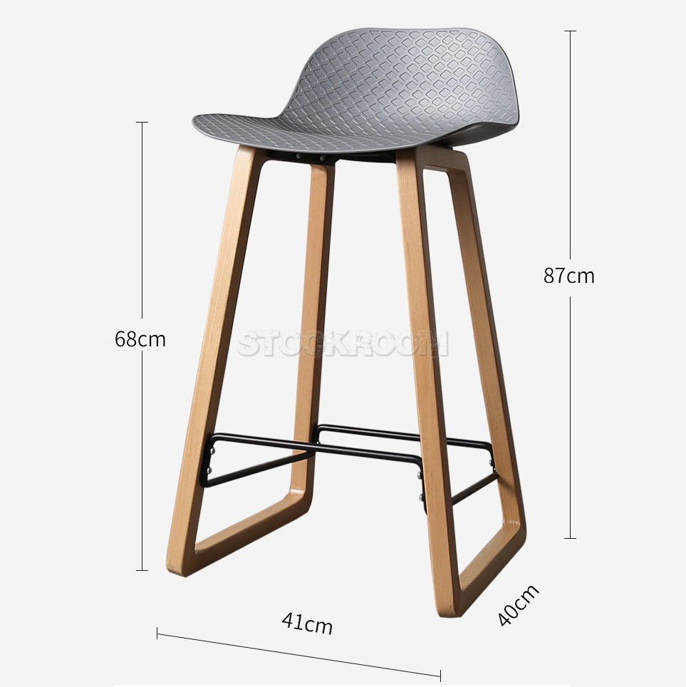 Coty Barstool with Wood Legs