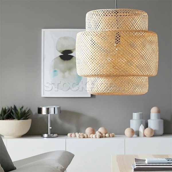 Craft bamboo wicker rattan Dome Pendant Lamp