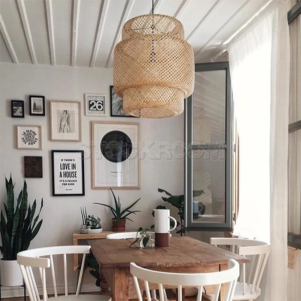 Craft bamboo wicker rattan Dome Pendant Lamp