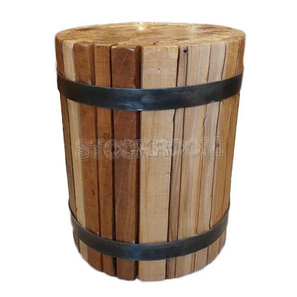 Craig Style Wood Stool Side Table