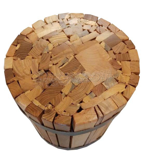 Craig Style Wood Stool Side Table