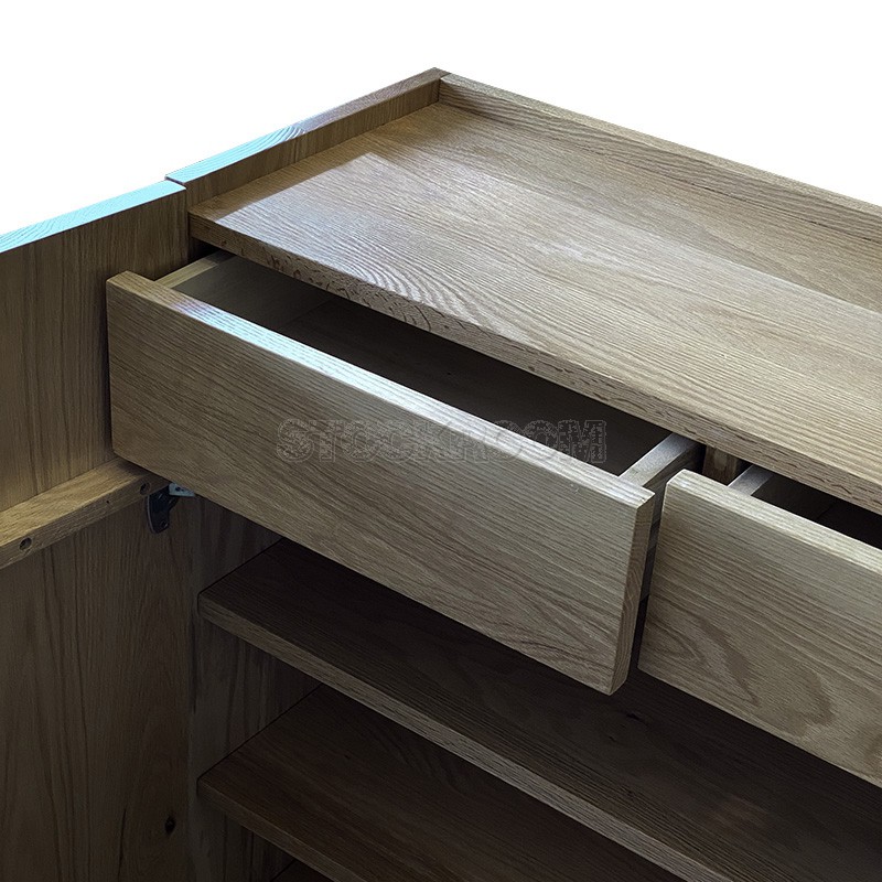 Curt Style Oak Wood Shoe Cabinet