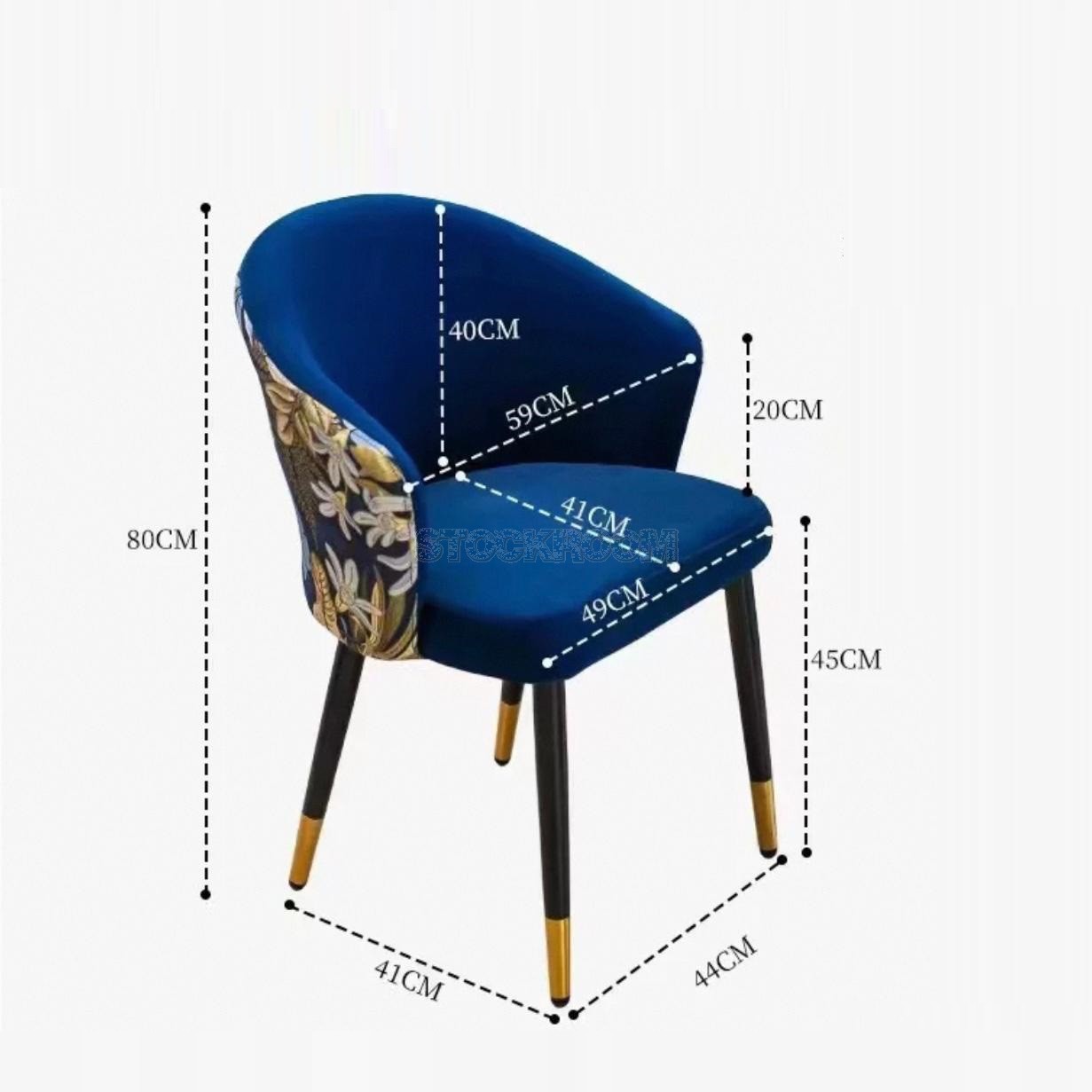 Dahlia Style Velvet Upholstered Dining Chair