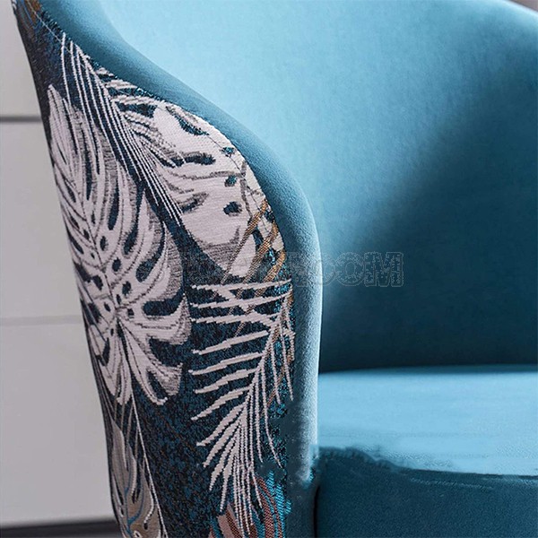 Dahlia Style Velvet Upholstered Dining Chair