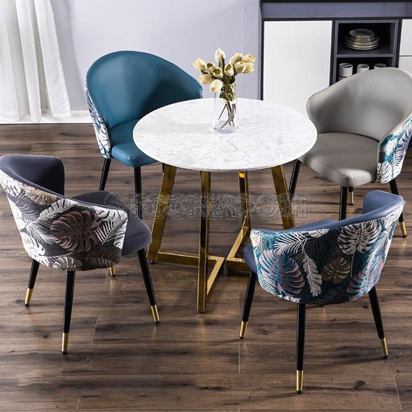 Dahlia Style Velvet Upholstered Dining Chair