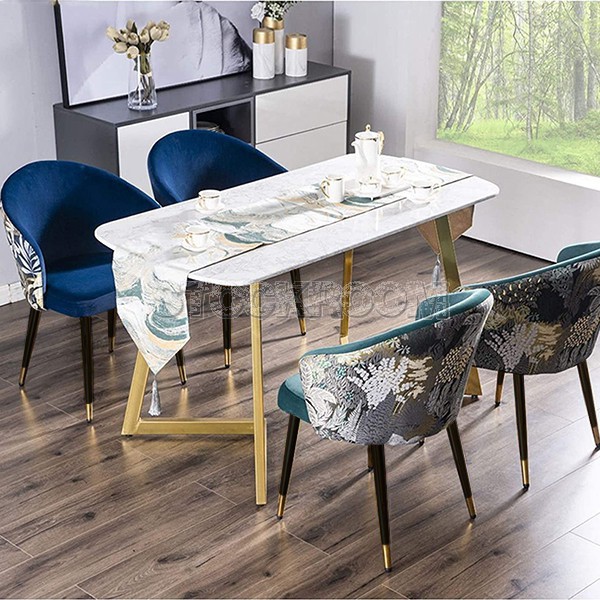 Dahlia Style Velvet Upholstered Dining Chair