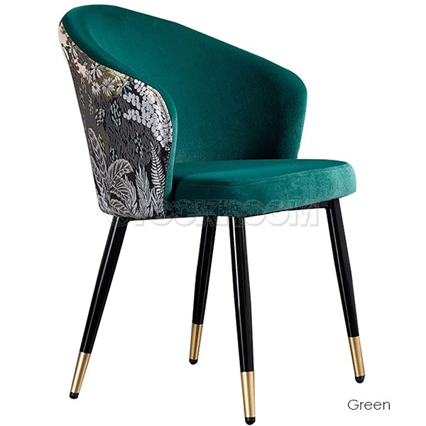 Dahlia Style Velvet Upholstered Dining Chair