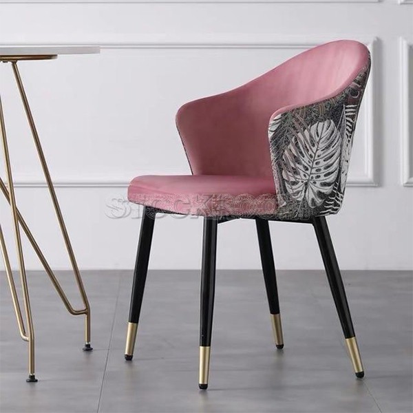 Dahlia Style Velvet Upholstered Dining Chair