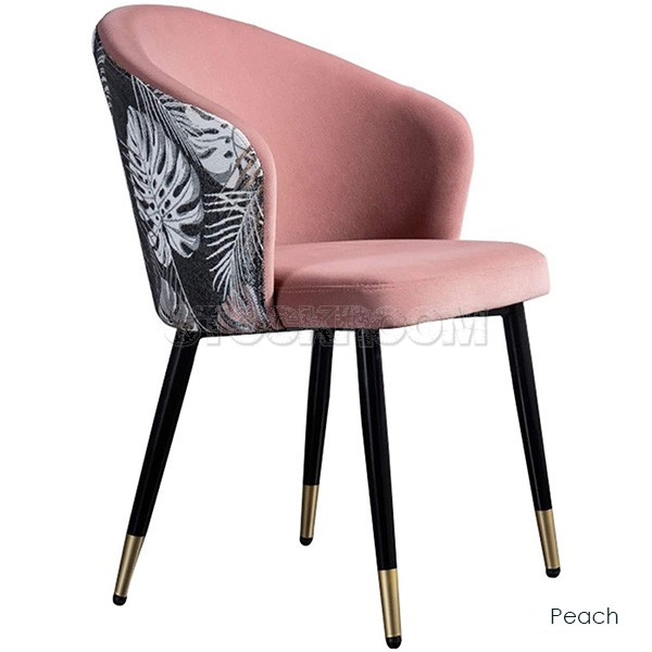 Dahlia Style Velvet Upholstered Dining Chair