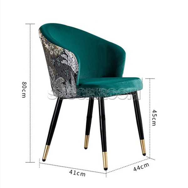 Dahlia Style Velvet Upholstered Dining Chair