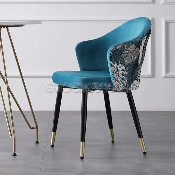 Dahlia Style Velvet Upholstered Dining Chair