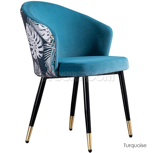 Dahlia Style Velvet Upholstered Dining Chair