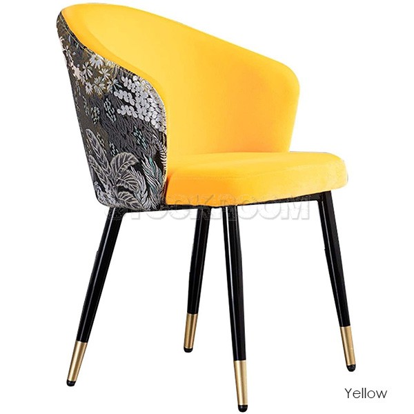 Dahlia Style Velvet Upholstered Dining Chair