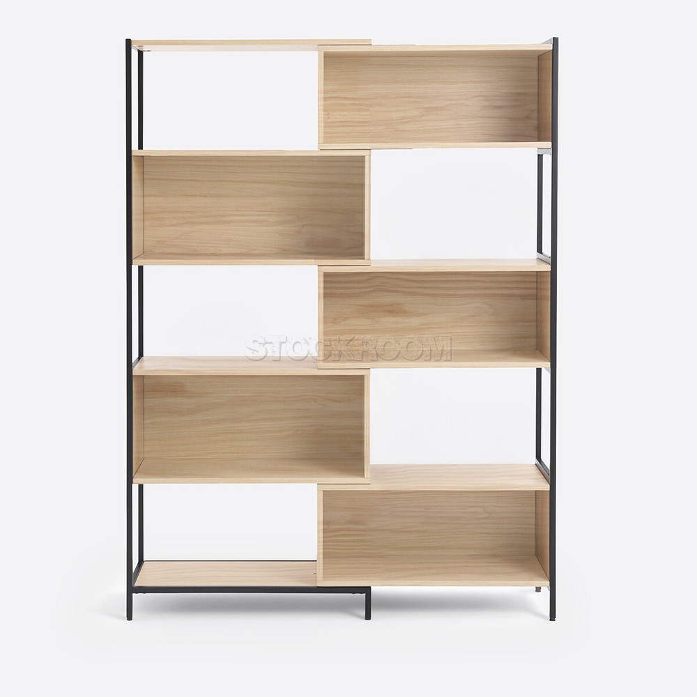 Dane Industrial Solid Wood Bookshelf