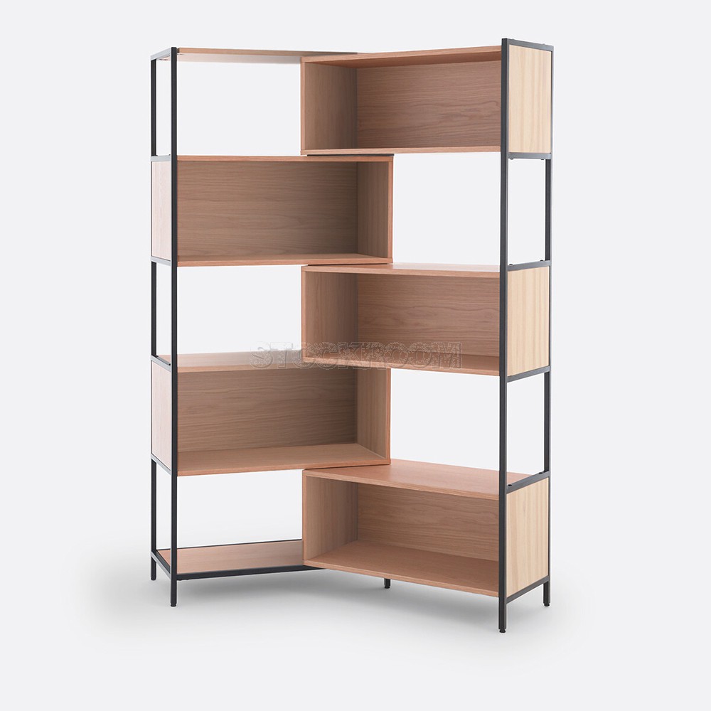 Dane Industrial Solid Wood Bookshelf
