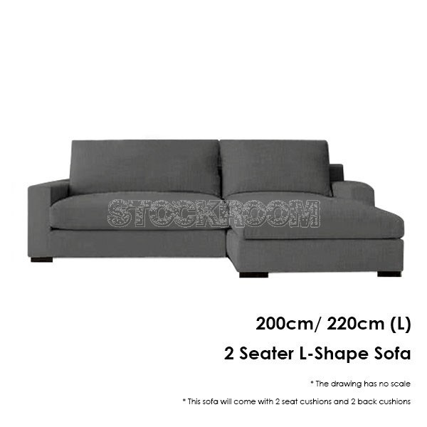 Darryl Leather Feather Down Sofa - L Shape
