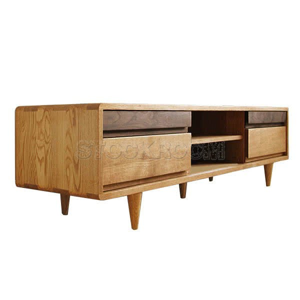 Davis Solid Oak Wood TV Cabinet