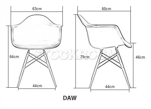 Charles Eames DAW Style Chair - Transparent with Oak Leg