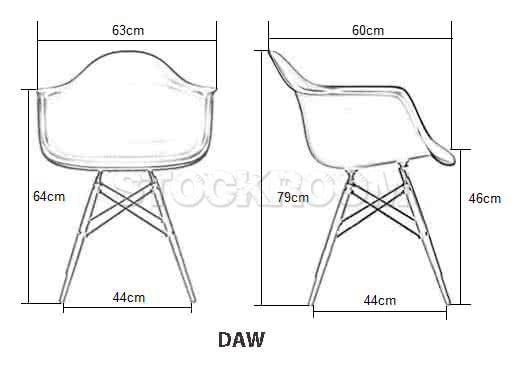 Charles Eames Upholstered DAW Style Chair - Leather