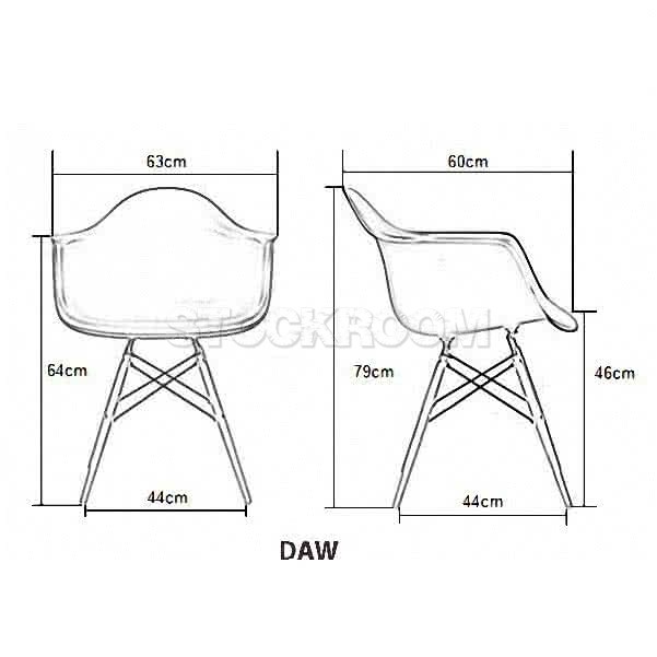 Charles Eames Upholstered DAW Style Chair - Half Fabric