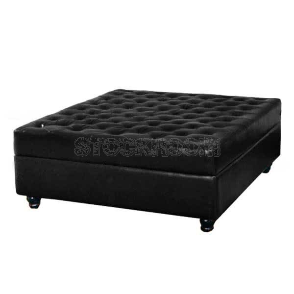 STOCKROOM Leather Square Ottoman