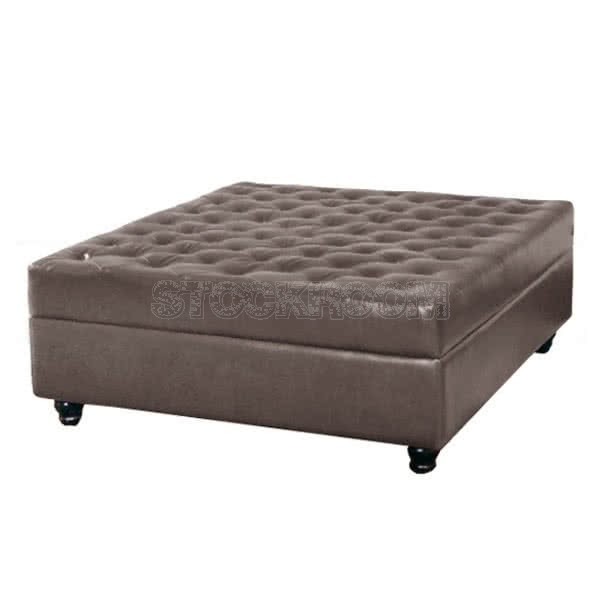 STOCKROOM Leather Square Ottoman