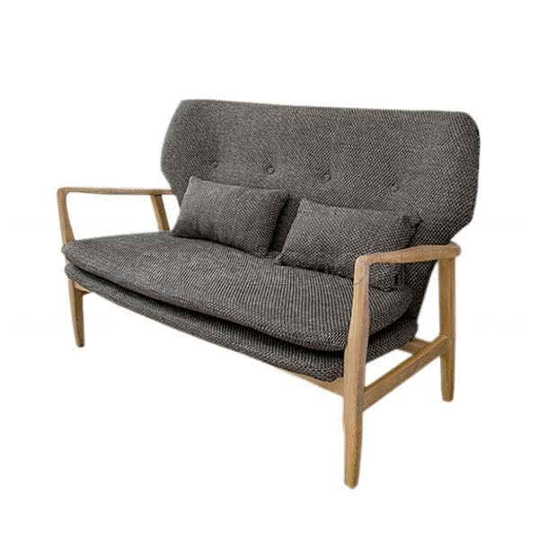 Solomon Solid Wood Fabric Sofa - 2 seater