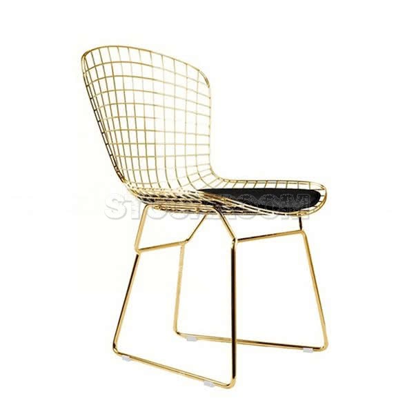 Bertoia Style Wire Chair with Pad - Premium Version
