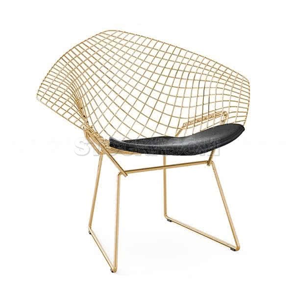 Bertoia Style Diamond Lounge Chair