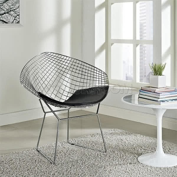 Bertoia Style Diamond Lounge Chair