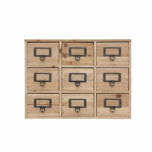 Carli Solid Fir Wood Mini Chest of 9 Drawers