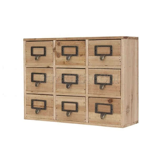 Carli Solid Fir Wood Mini Chest of 9 Drawers