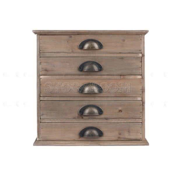 Bruno Solid Fir Wood Mini Chest of 5 Drawers