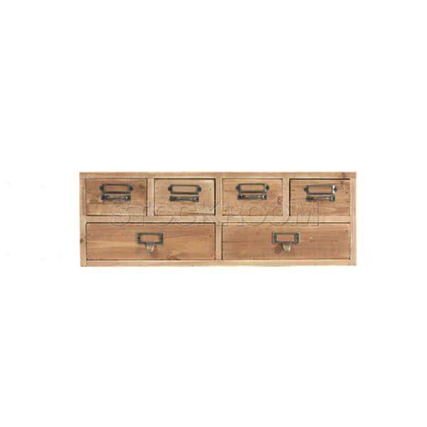 Carli Solid Fir Wood Mini Chest of 6 Drawers