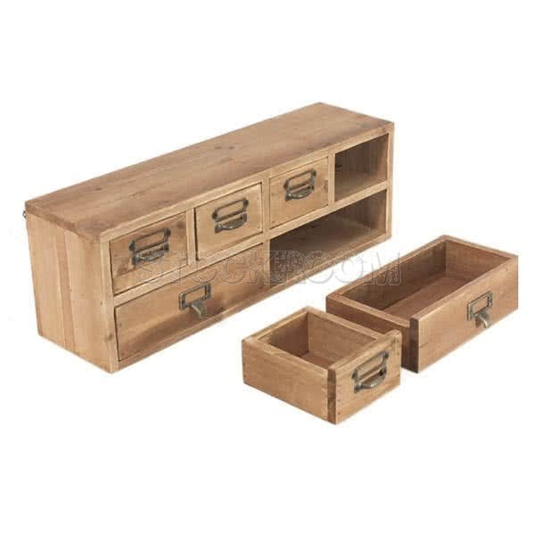 Carli Solid Fir Wood Mini Chest of 6 Drawers