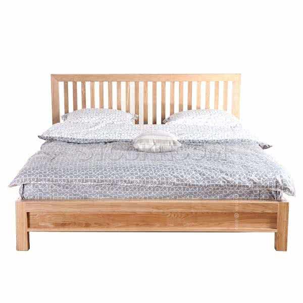 Ronney Solid Oak Wood Bed - More Sizes