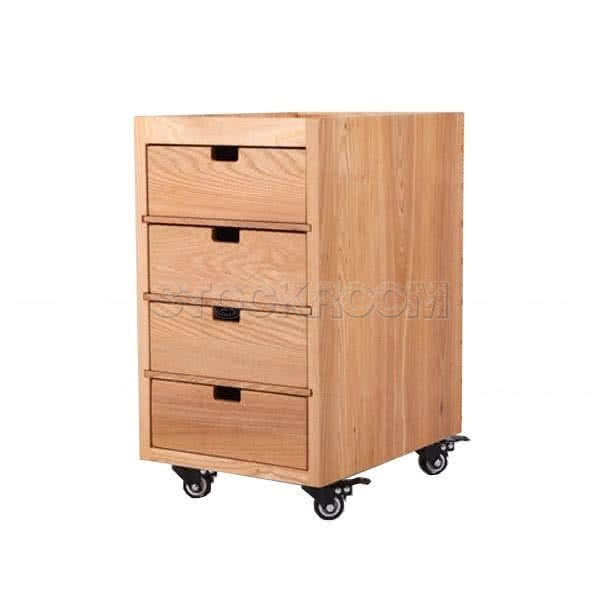 Questo Solid Wood Movable Filing Cabinet and Pedestal